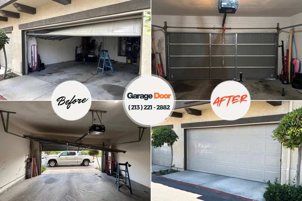 Before and after: garage door repair Deltona, FL